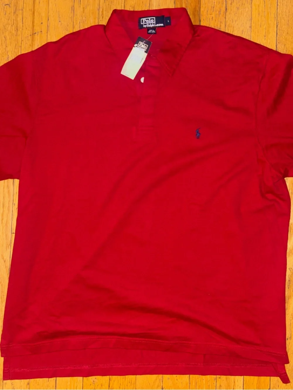 Polo Ralph Lauren Men’s NWT Long Sleeve Piqué Polo Shirt - Red - Large